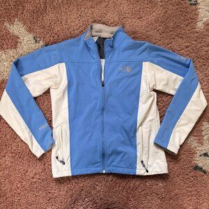 The North Face Women's Windstopper Softshell Full Zip Jacket Sz L Blue White